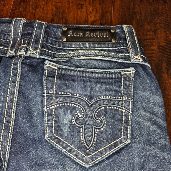 Rock Revival Jody Boot Dark Blue Boot Cut Jeans Y2K Vintage Size 31 EUC - Picture 15 of 16